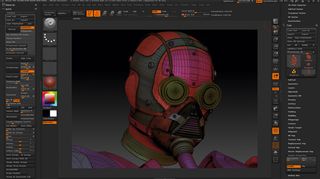 The majority of details are created in ZBrush using hard surface modelling techniques