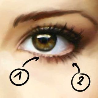 Use different weights of the Slimmed brush to paint eyes