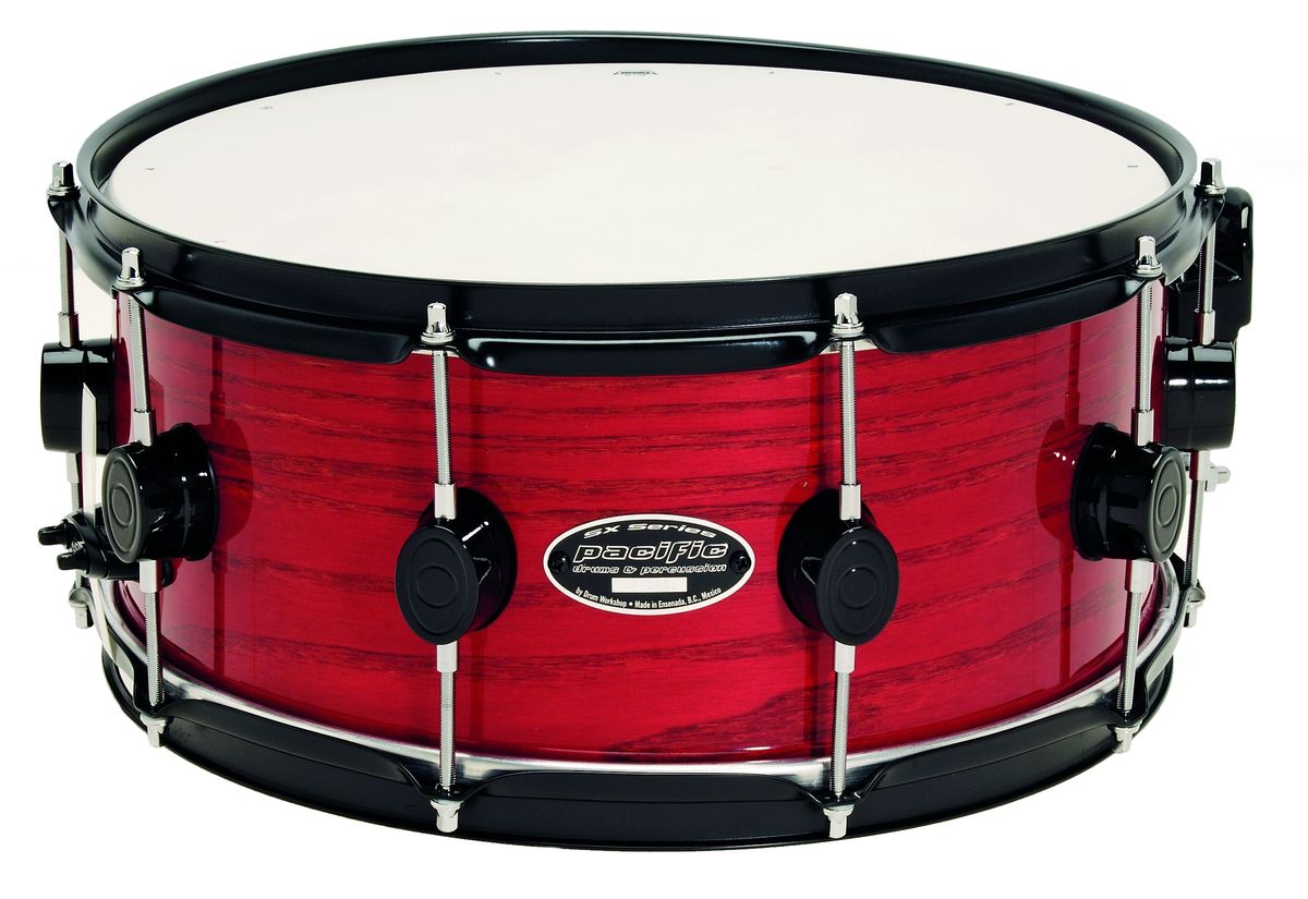 Deep Red Stain lacquer over Tiger ash with black hardware