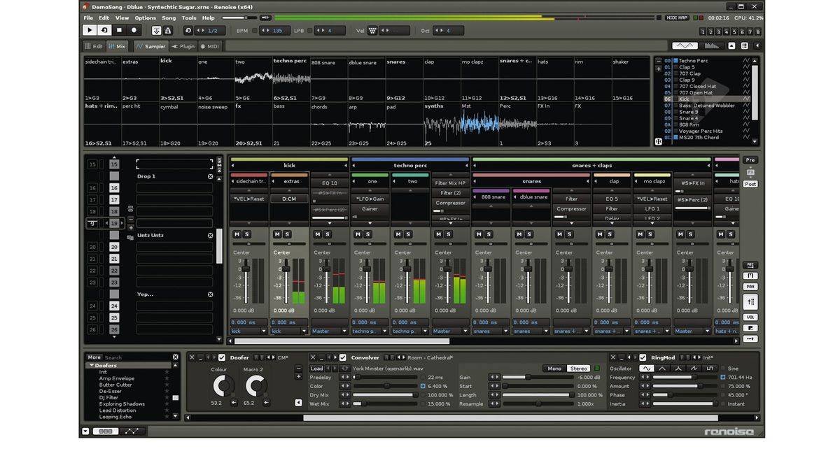 Renoise's own inspirational DSP processors can now be grouped together using Doofer