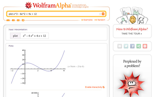 Data visualization: Wolfram Alpha