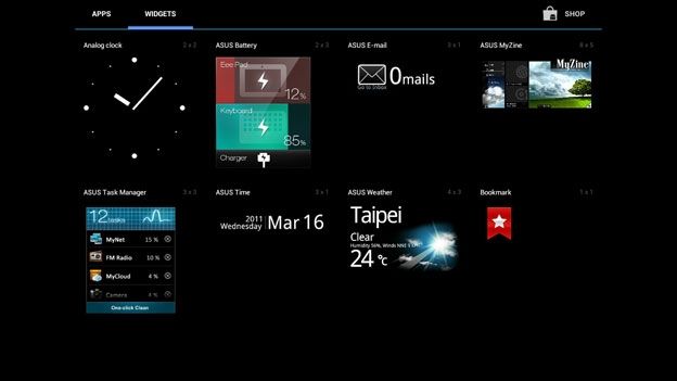 Android 4.0 tablets: Widgets