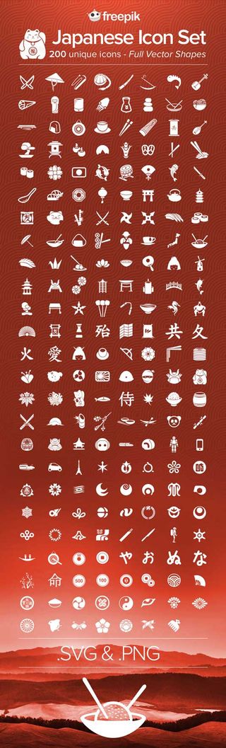 Courtesy of Freepik.com, these free Japanese icons are simply gorgeous