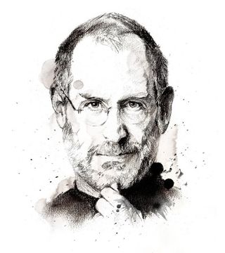Ilustrator Chris Valentine drew this portrait of Steve Jobs after being commissioned by Liquid Capital group in South Africa