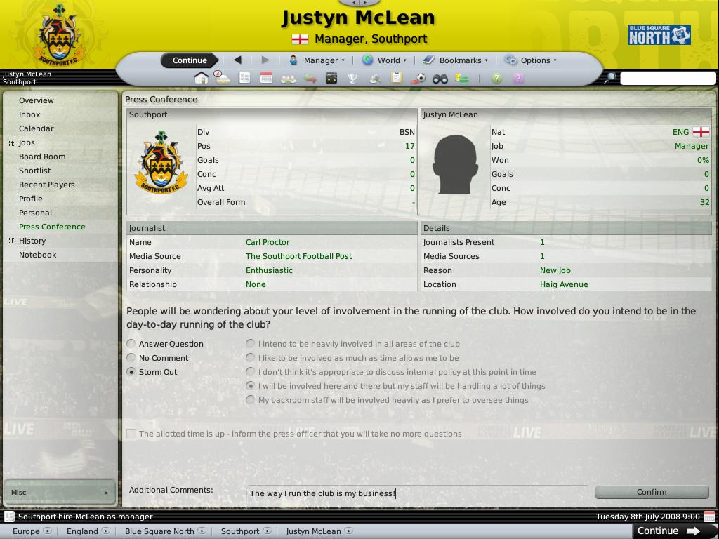 Football 2024 manager 2009