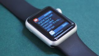 Apple Watch showing notifications