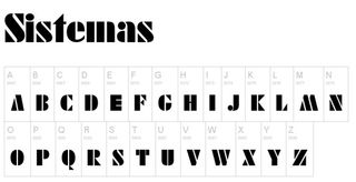 free stencil font: Sistemas