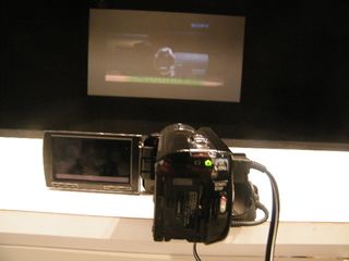 Sony's projector camcorder: movie showing straight out of the box