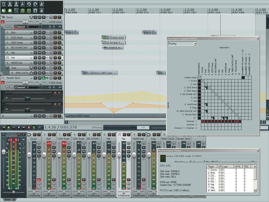 Reaper handles audio and MIDI tracks in the same way.