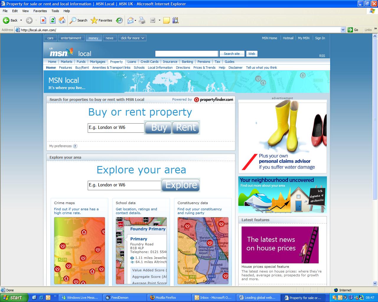 MSN Local offers tailored info for house buyers and private tenants alike