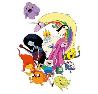 Cast of characters from the Adventure Time series, featuring the main protagonists Finn and Jake