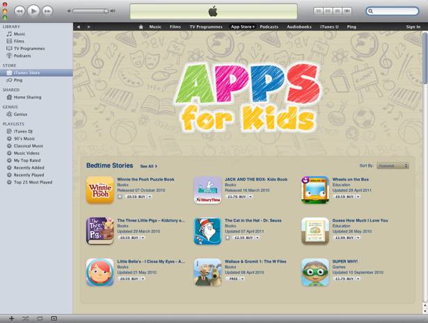 The App Store: there are tons of apps for kids on the store but most of them are overcomplicated and aimed at older children
