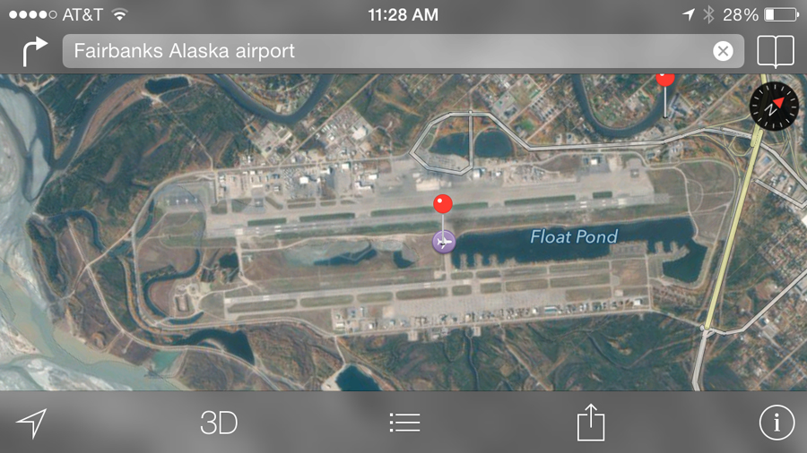 Apple Maps airport runway