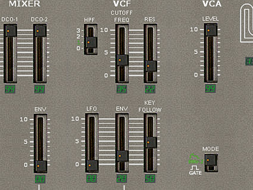 Have a play with the patch so far. It's reminiscent of an old-school jungle sub bass, quite similar to the sound used in Trust Me by Roni Size. If you slide Env on the second row of the VCF section up to 20, it instantly starts to sound like an old rave sound, though not quite as punchy as the one used in Full Throttle. For garage vibes, push Envelope-1's Attack up to 50.