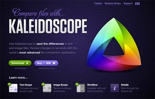 Kaleidoscope's homepage beautifully divides up the individual features of the app