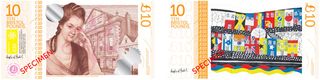 The £10B note features winning designs from Anthea Page, Juraj Prodaj and Matt Price