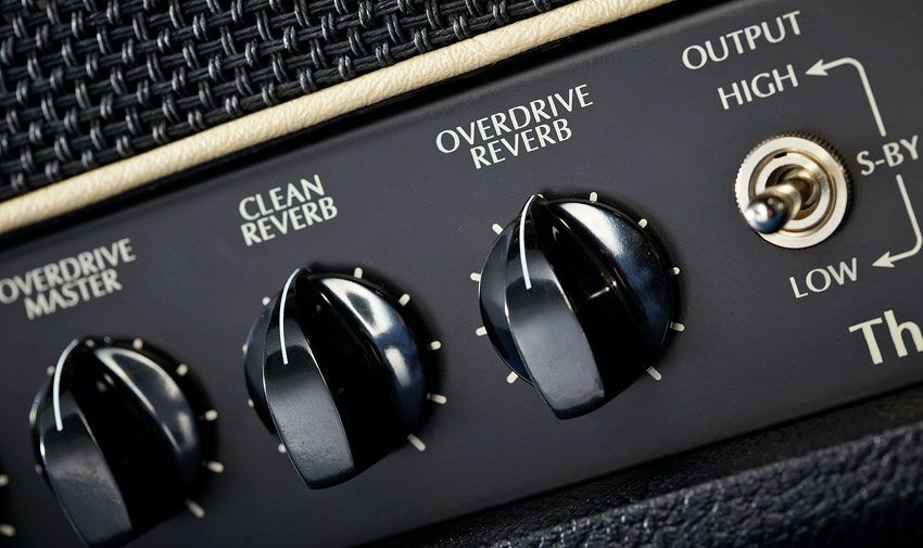 The V50 features separate reverb level controls for the clean and overdrive channels