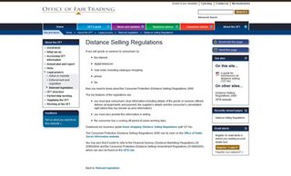 Distance selling regulations