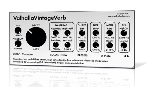 At VintageVerb's heart are nine mostly Lexicon-inspired reverb algorithms