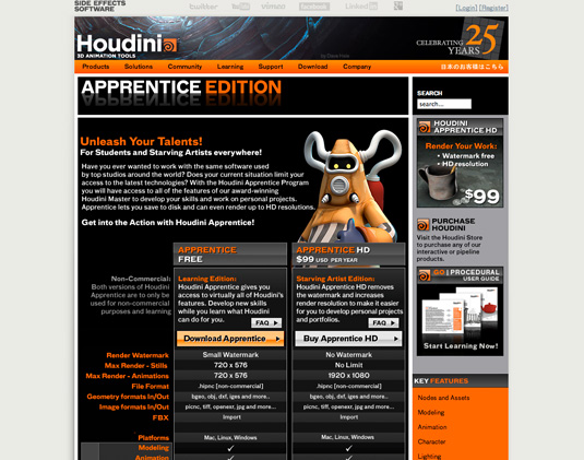 Free graphic design software: Houdini