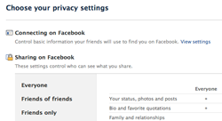 Facebook settings