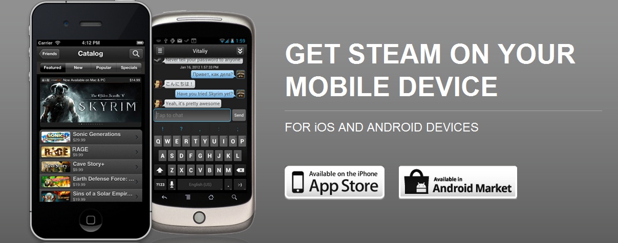 Steam mobile app
