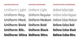 Uniform font