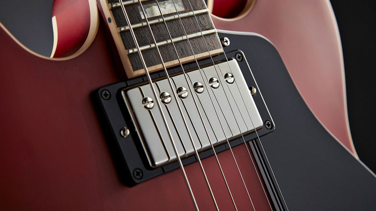There's a Burstbucker 1 neck humbucker with unmatched bobbin windings for more of a vintage PAF-style high-end response