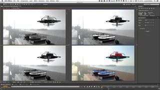Setting After Effects to show all three colour channels is a good way of colour correcting your VFX elements