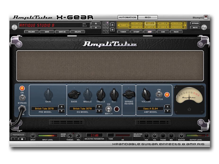 X-Gear enables you to combine units from across the AmpliTube range.