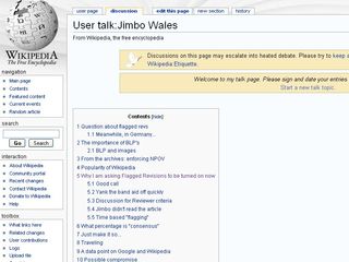 Jimmy Wales' talk page on Wikipedia