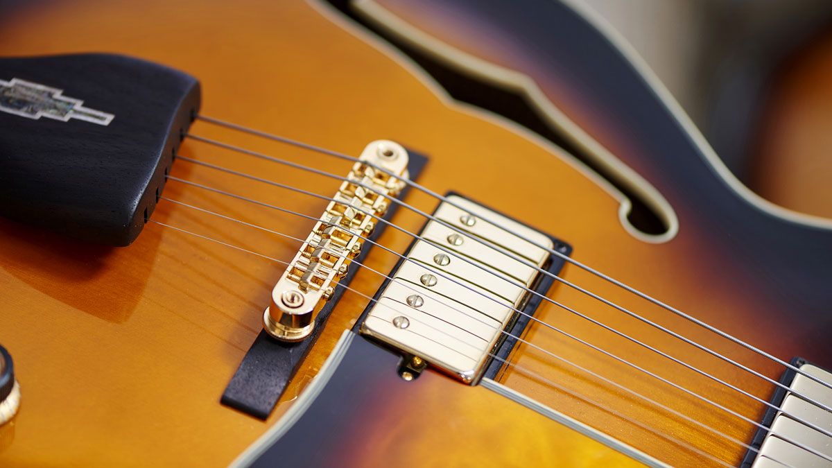 Ibanez's tune-o-matic-style ART-1 bridge is mounted on a vintage-appropriate wooden foot