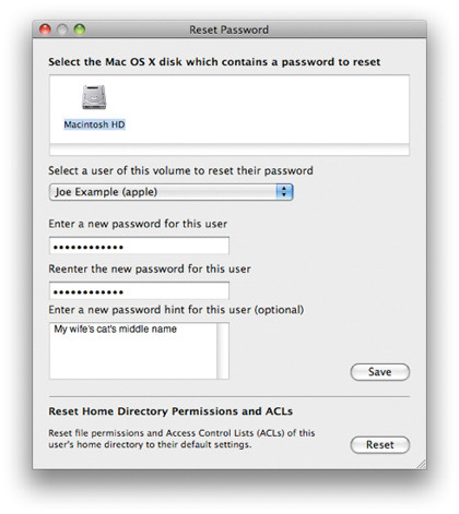 Reset password