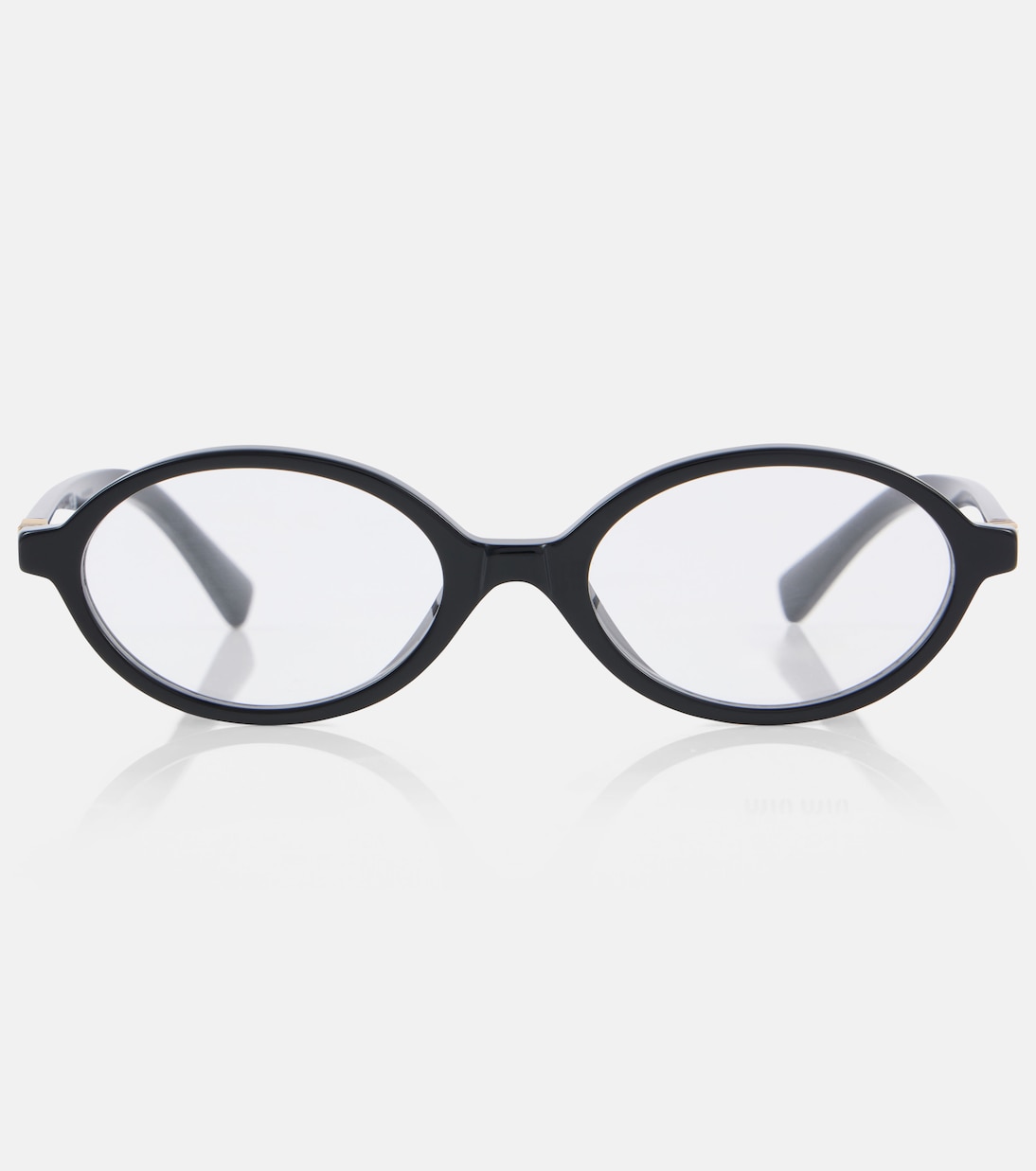 Miu Regard Oval Glasses in Black - Miu Miu
