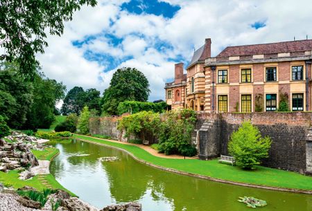 Eltham Palace, the former home of Stephen and Virginia Courtauld, viewed from the garden, Eltham, London.