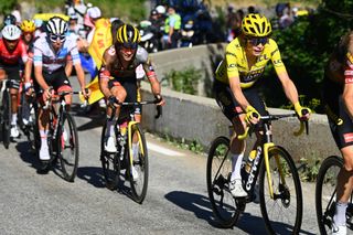 Jonas Vingegaard and Primož Roglič riding together at the 2022 Tour de France