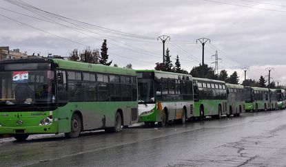 Syrian busses are leaving Aleppo without civilians, thwarting evacuation plans