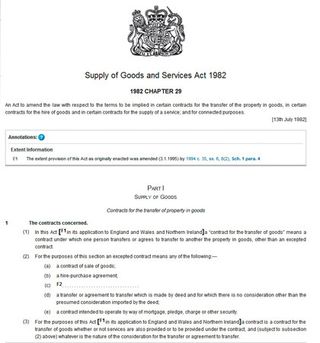Supply of goods act