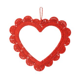 Red woven heart-shaped wreath