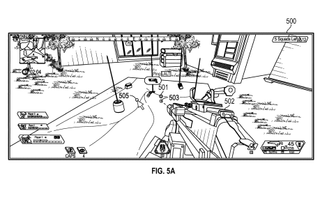 A black-and-white lined patent image of apex legends describing the ping system