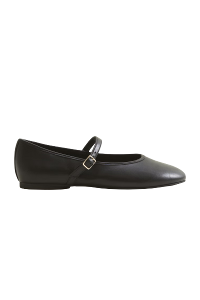 Abercrombie &amp;amp; Fitch, Mary Jane Round-Toe Vegan Suede Flats