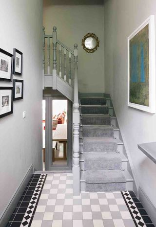Hallway stairs floor tiling artwork