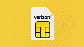 Verizon branded sim card on yellow background