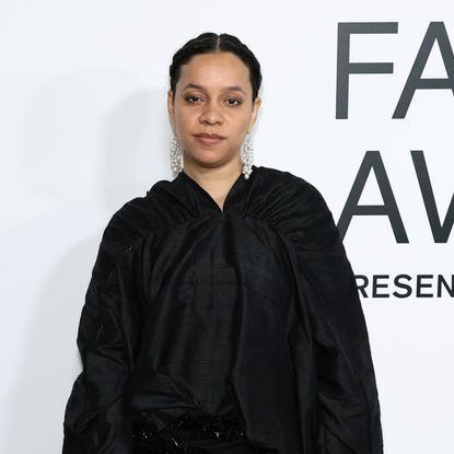 Rachel Scott of Proenza Schouler on a step and repeat