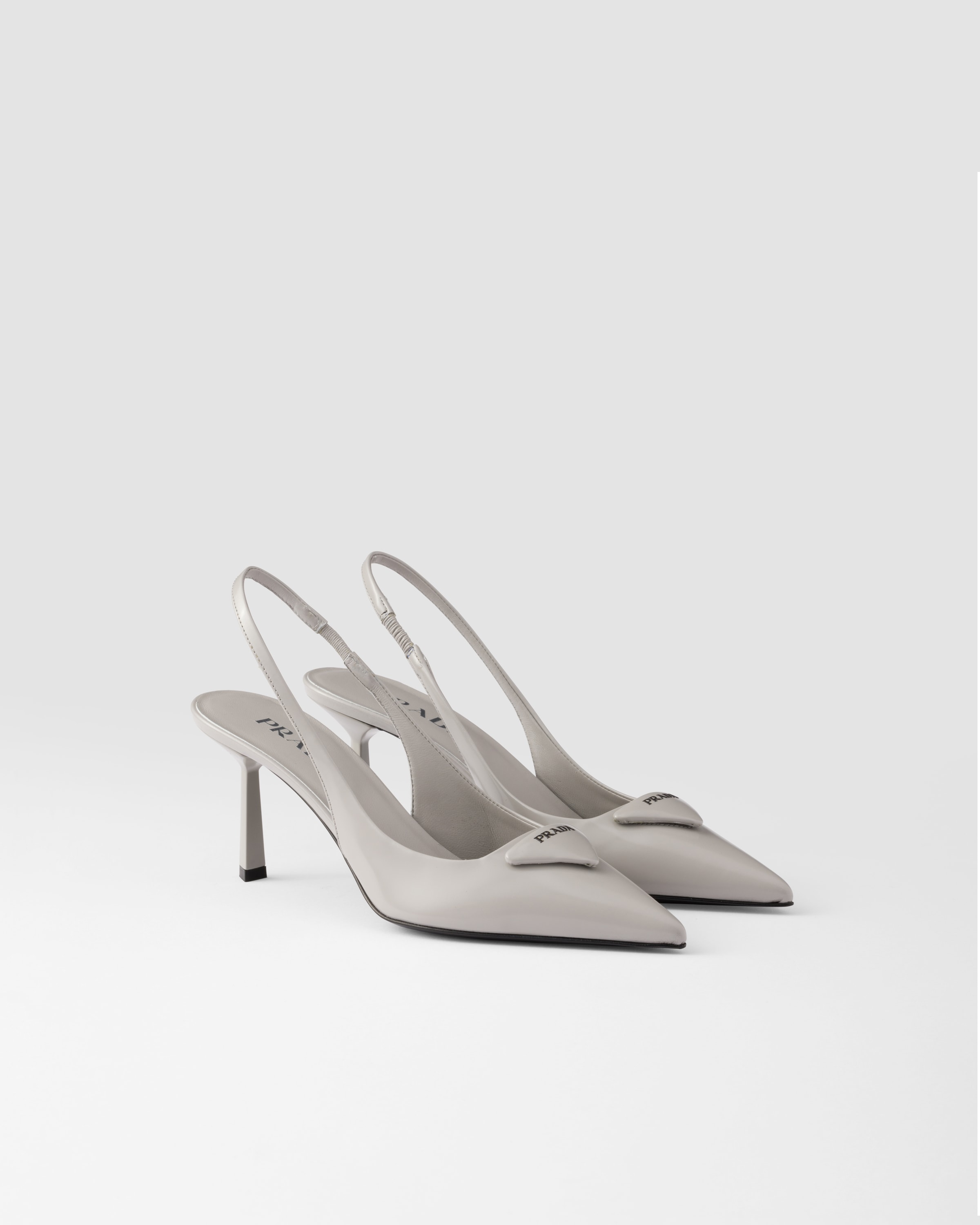 Brushed Leather Slingback Pumps