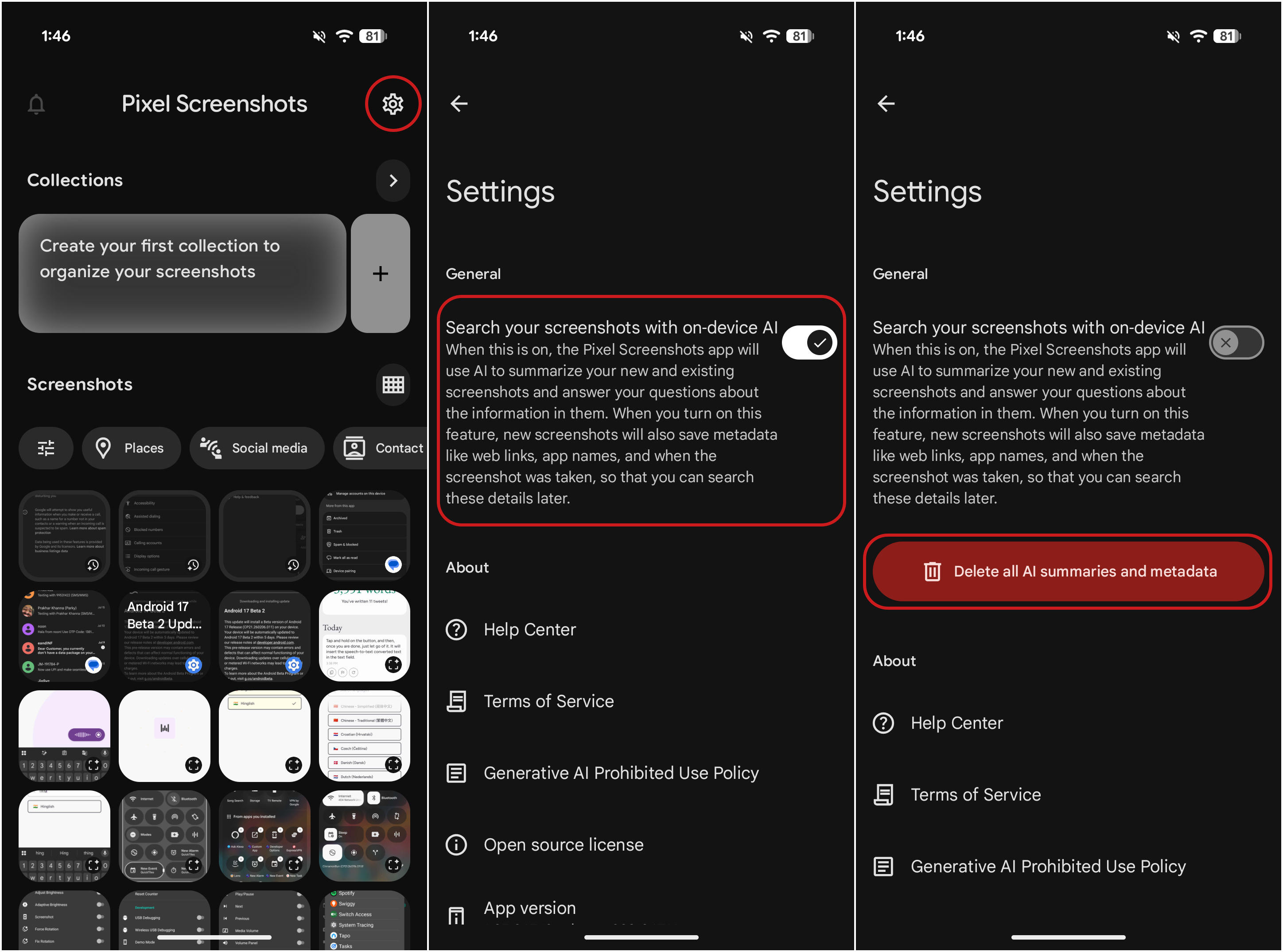 Steps to Disable On-Device AI from Pixel Screenshot App