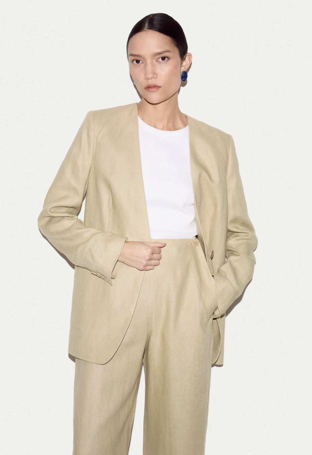 Jigsaw, Irish Linen Edge to Edge Blazer