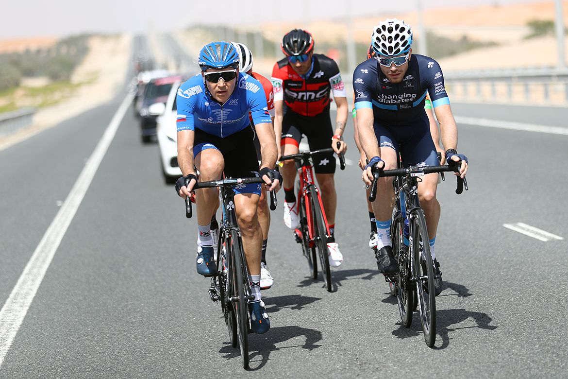 The breakaway riders