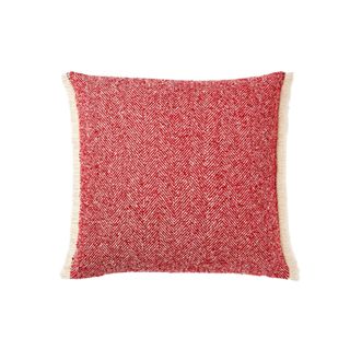 red and white herringbone throw pillow for christmas