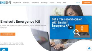 Website screenshot for Emsisoft Emergency Kit.